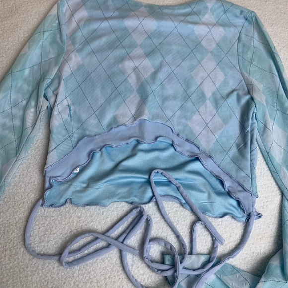 Tiger Mist argyle mesh crop top - Picture 11 of 11